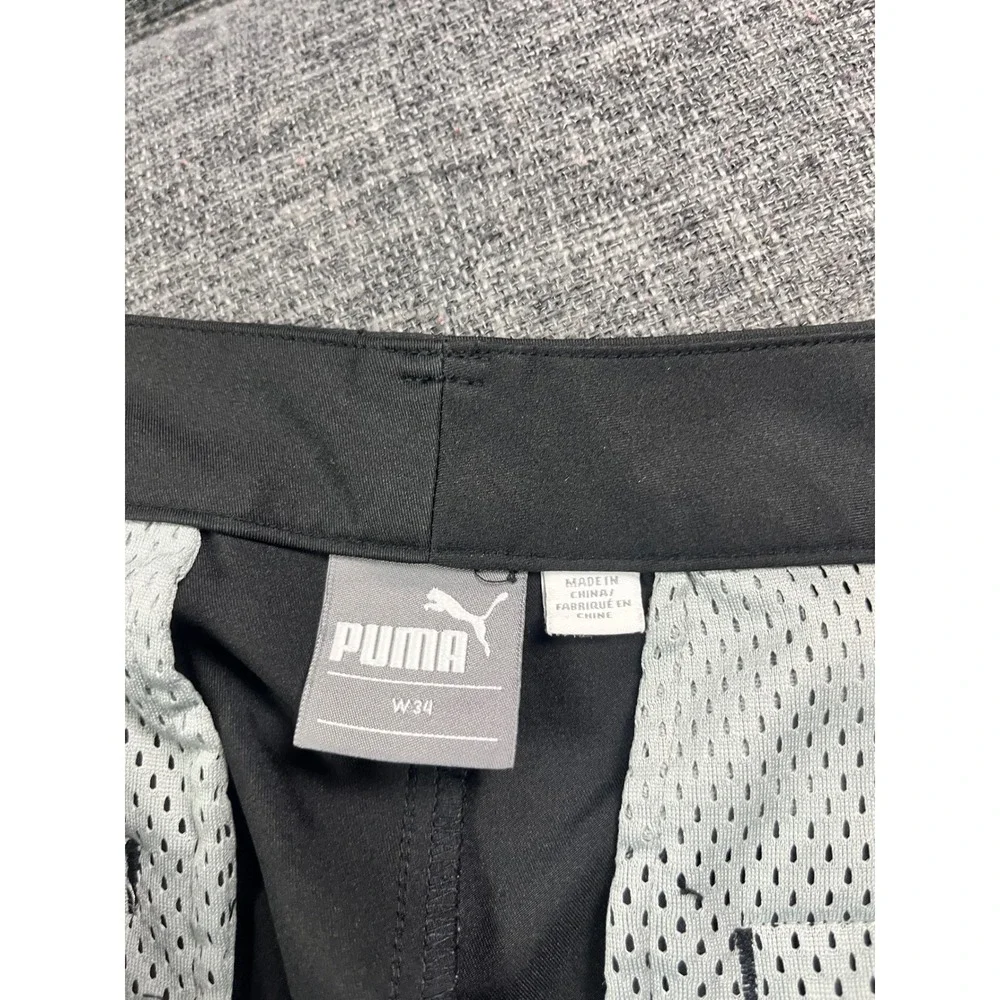 Puma Golf Shorts Mens 34 Black Solid Performance Activewear 10 inch inseam